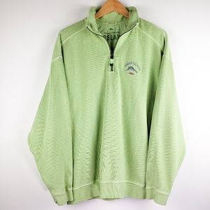 Tommy Bahama 1/4 Zip Relaxe Pullover Sweater Lime